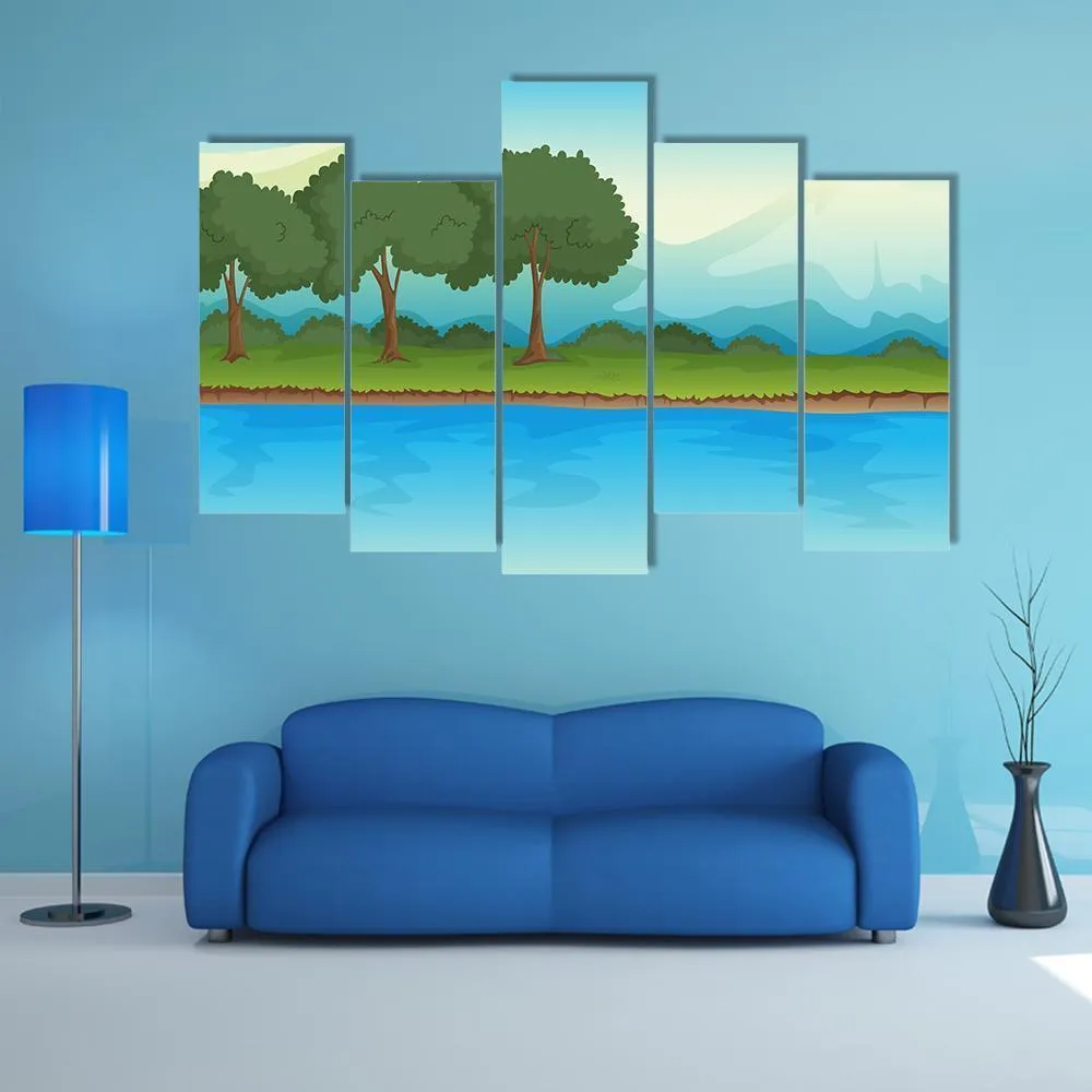 Illustration Of A River Canvas Wall Art