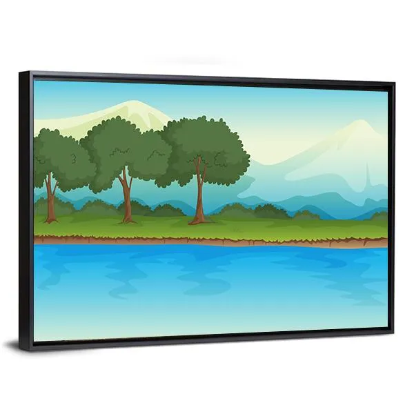 Illustration Of A River Canvas Wall Art