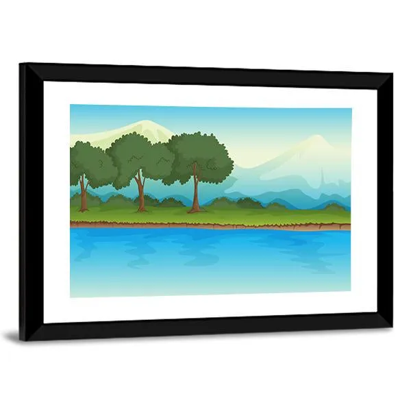 Illustration Of A River Canvas Wall Art