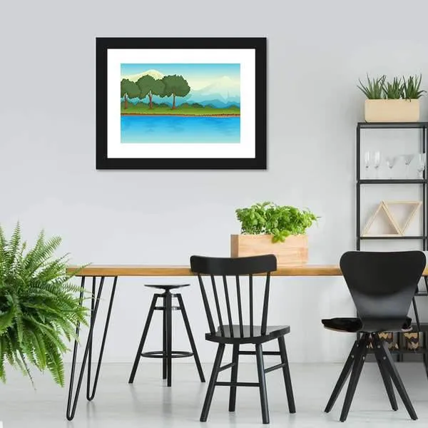 Illustration Of A River Canvas Wall Art