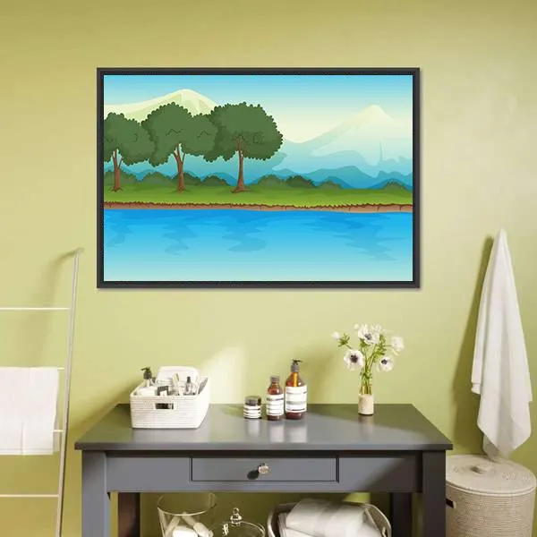 Illustration Of A River Canvas Wall Art