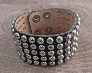 Leather Cuff Bracelet Stud 5 row Cuff Strap