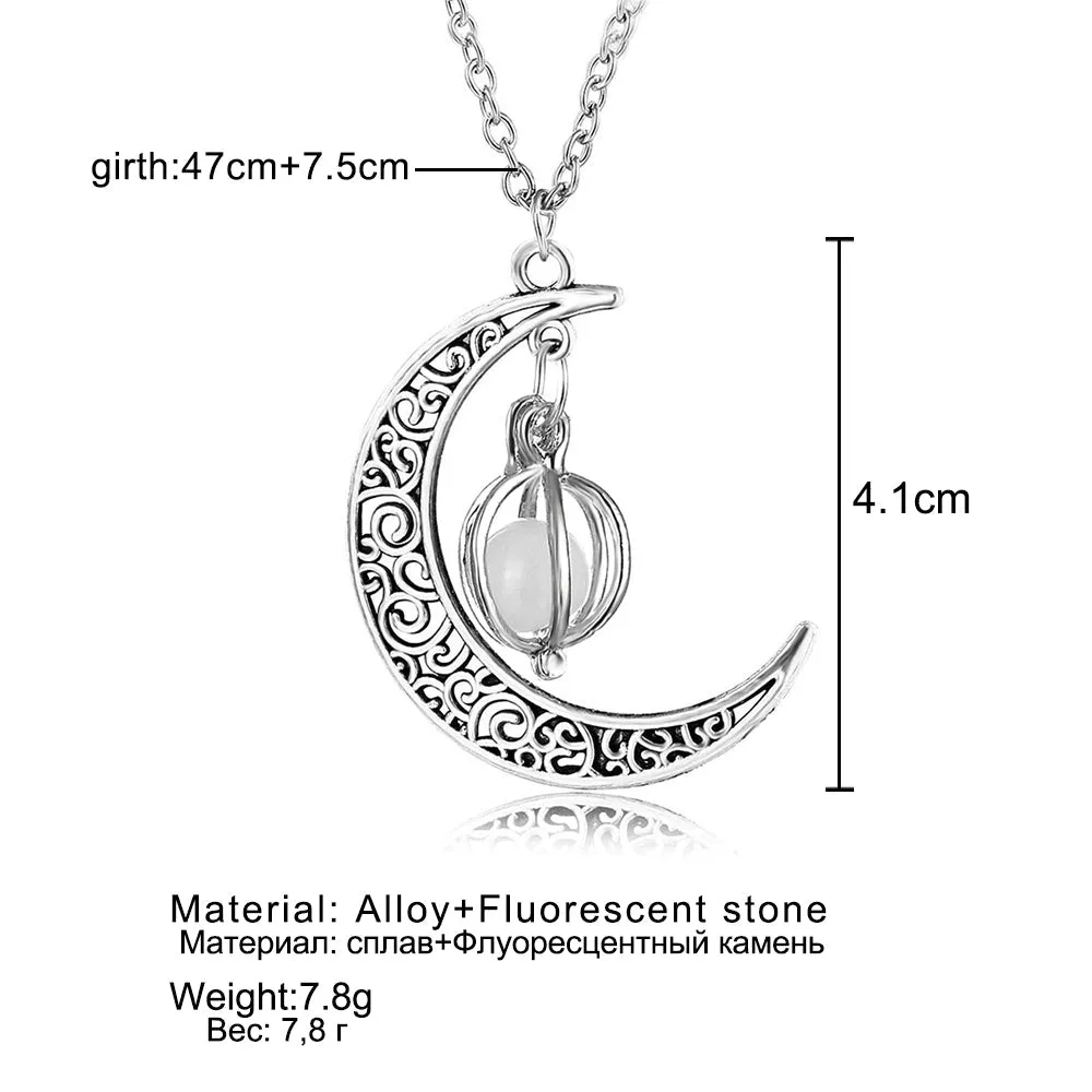 Luminous Moon Pendant Charming Necklace