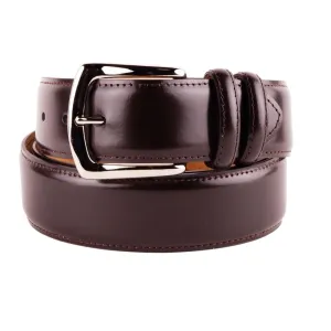 Made in Italy Elegant Smooth Brown Calfskin Men's Belt