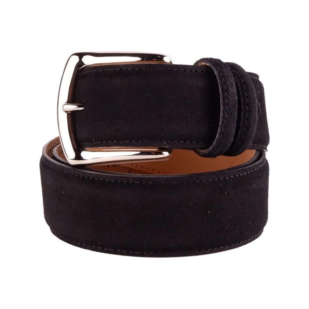 Made in Italy Elegant Suede Calfskin Men's Belt