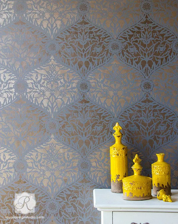 Mughal Trellis Moroccan Wall Stencil