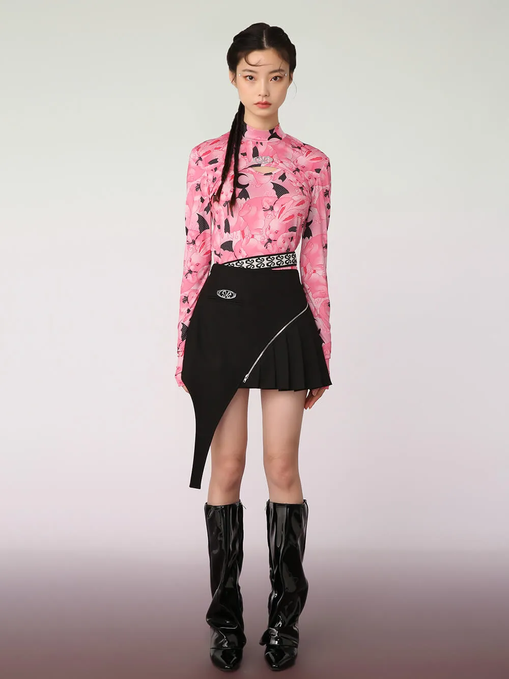 MUKZIN Pink Printed Bottoming Shirt