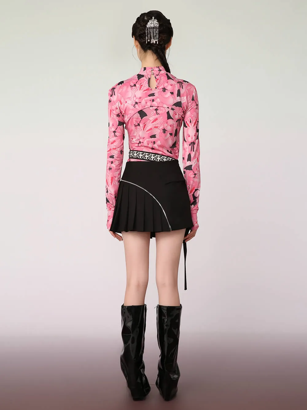 MUKZIN Pink Printed Bottoming Shirt