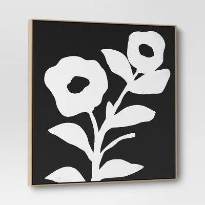 New - 2pk 24" x 24" Floral Framed Wall Canvases - Threshold