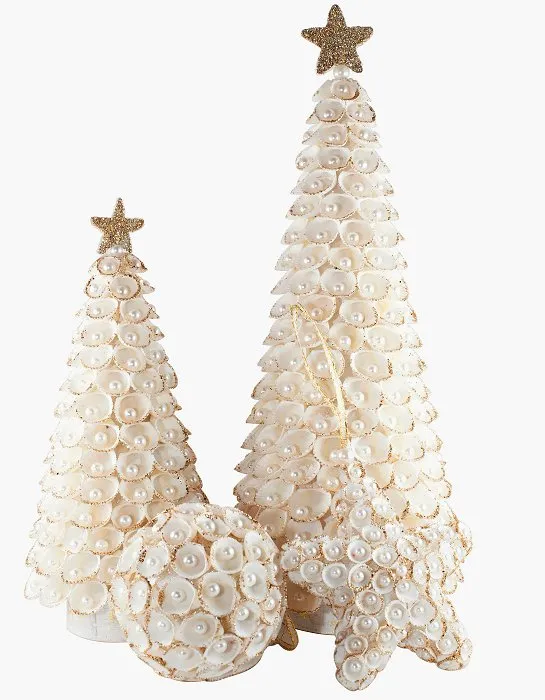 Pearl Gem Clamrose Shell Coastal Tabletop Trees