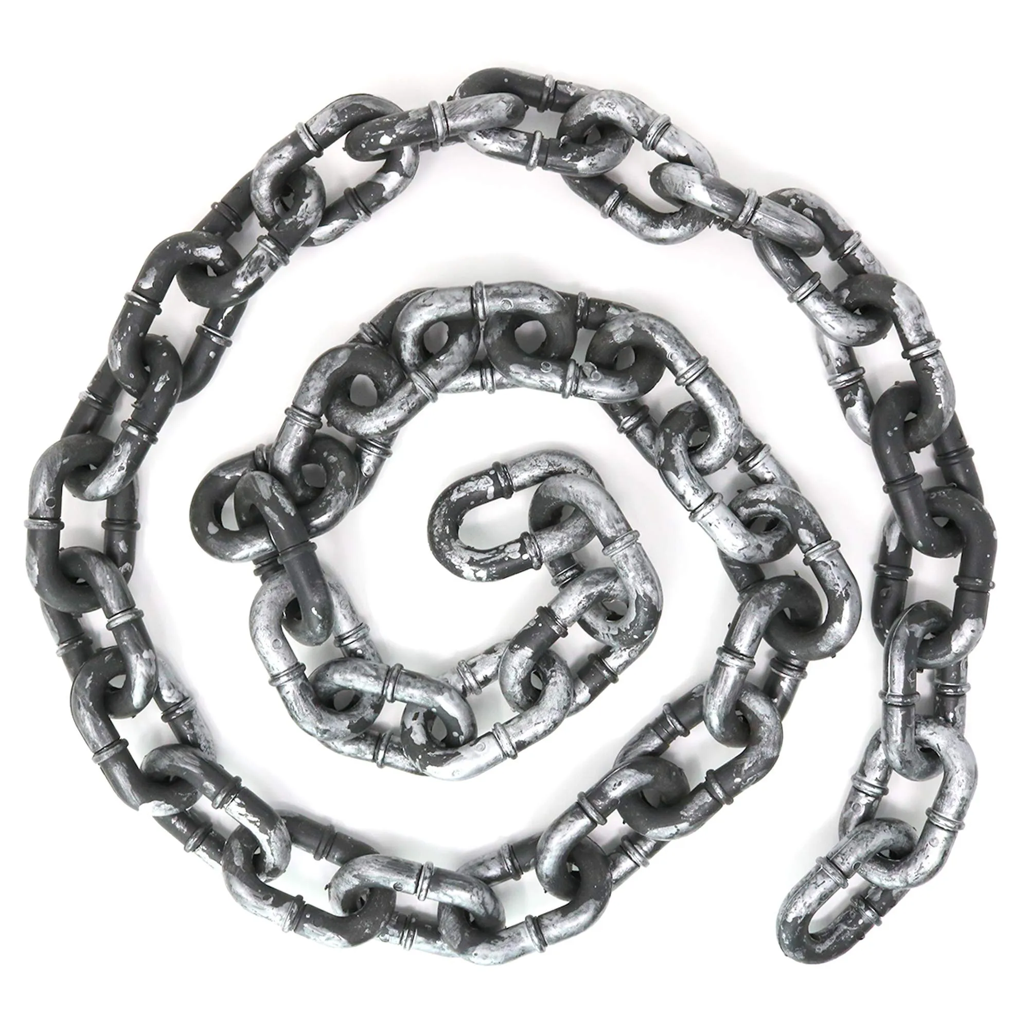 Plastic Link Chain Prop - Black and Silver Removable Large Link Chain - 1