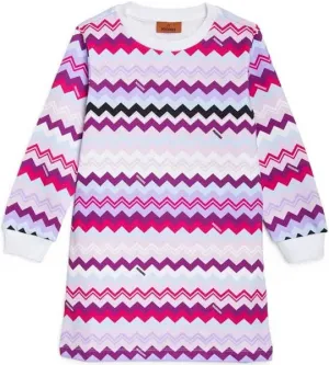 Purple Allover Zigzag Printed Dress