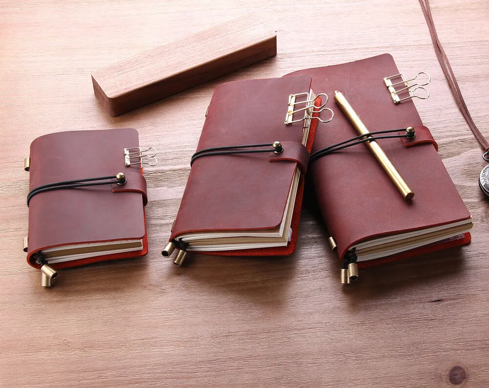 Robrasim Refillable Leather Notebooks, Handmade Traveler's Notebook, Custom  Journal