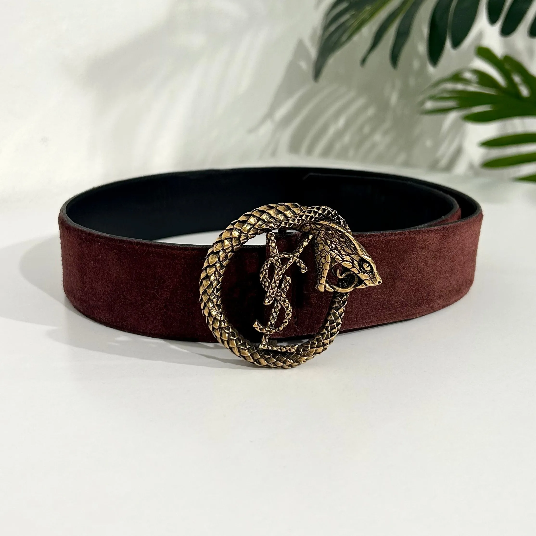 Saint Laurent Snake Buckle Belt