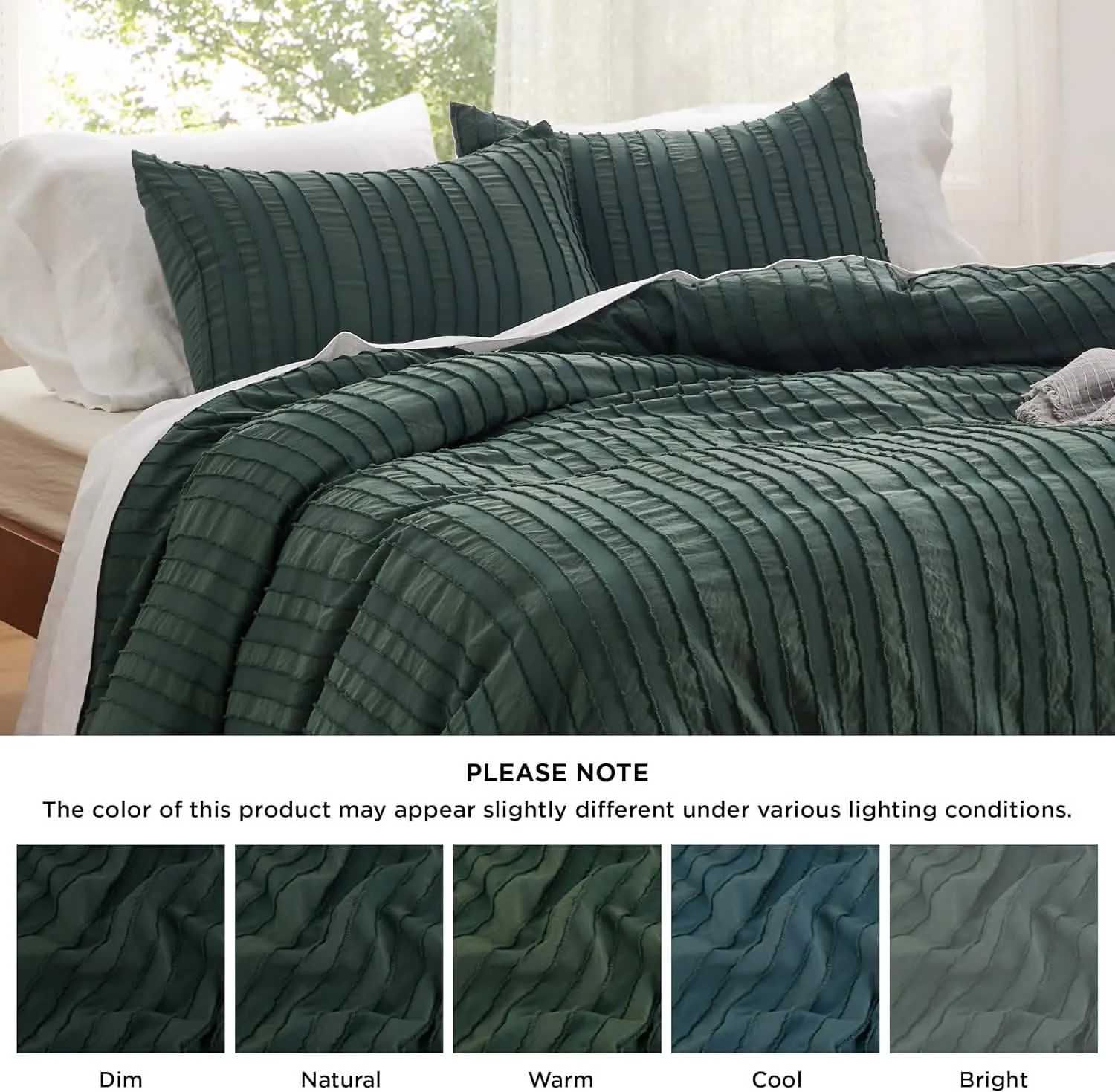 Striped Tufted Embroidery Duvet Cover Set