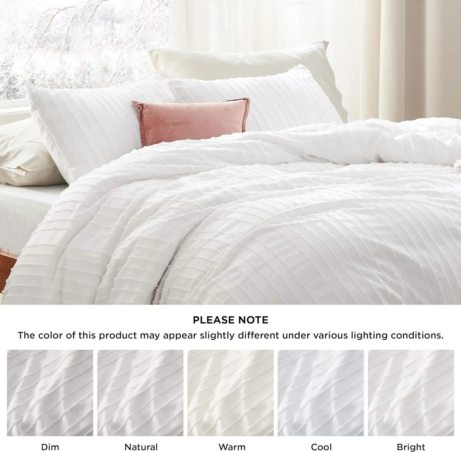 Striped Tufted Embroidery Duvet Cover Set