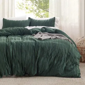 Striped Tufted Embroidery Duvet Cover Set