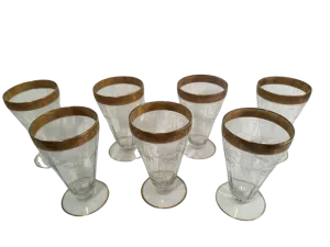 Tiffin Franciscan Gold Rimmed Glasses (Set of 7)