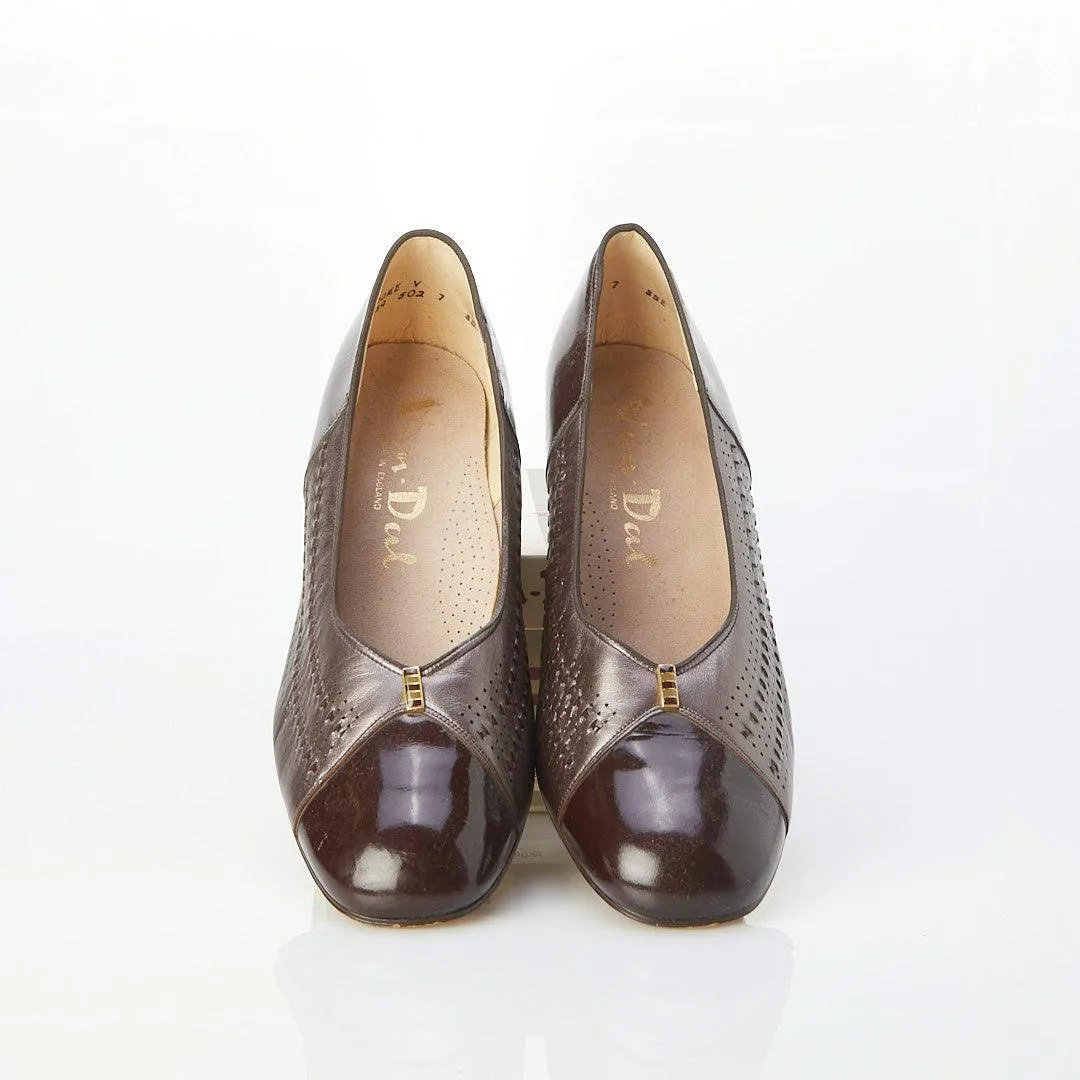 Van-Dal "Brooke V" Patent Leather Brown Shoe UK Size 7