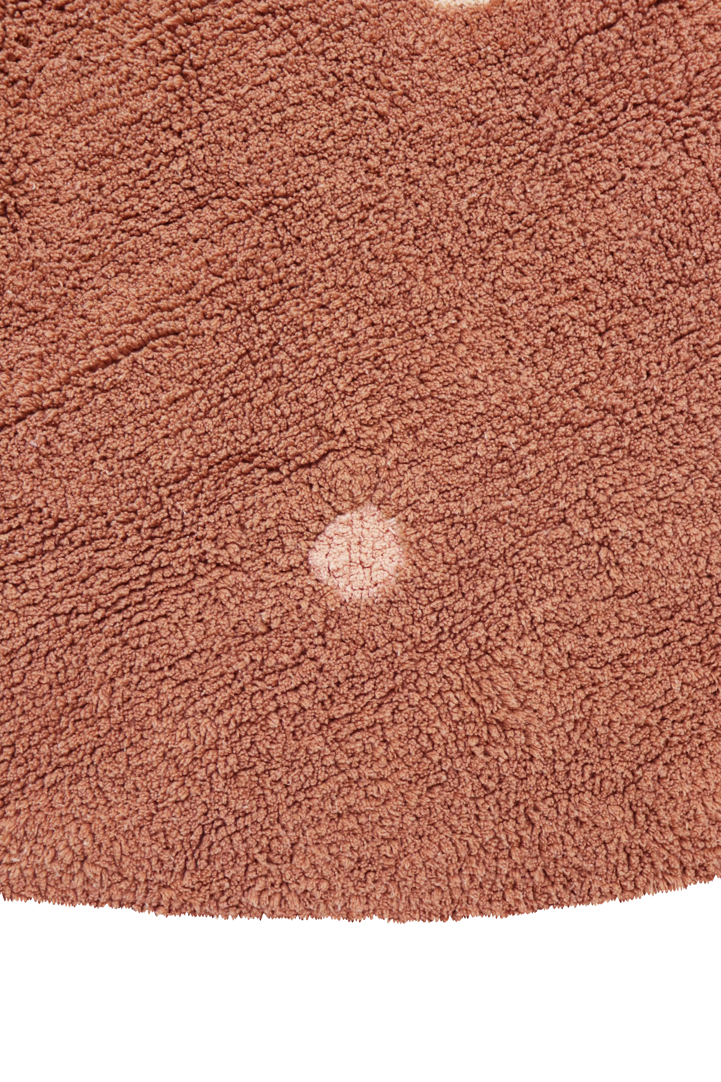 WASHABLE ROUND RUG DOT CHESTNUT