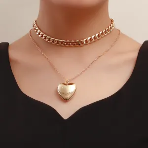 Women's Double-Layer Metal Chain Necklace