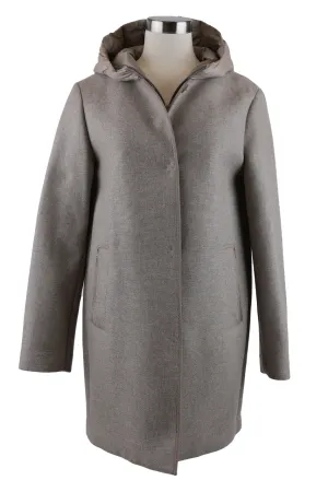 Wool Dress Coat W/ Removable Bib & Hood